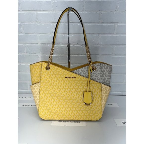 Michael Kors JST large xchain colorblock shoulder bag tote - Daffodil Multi - Picture 1 of 12